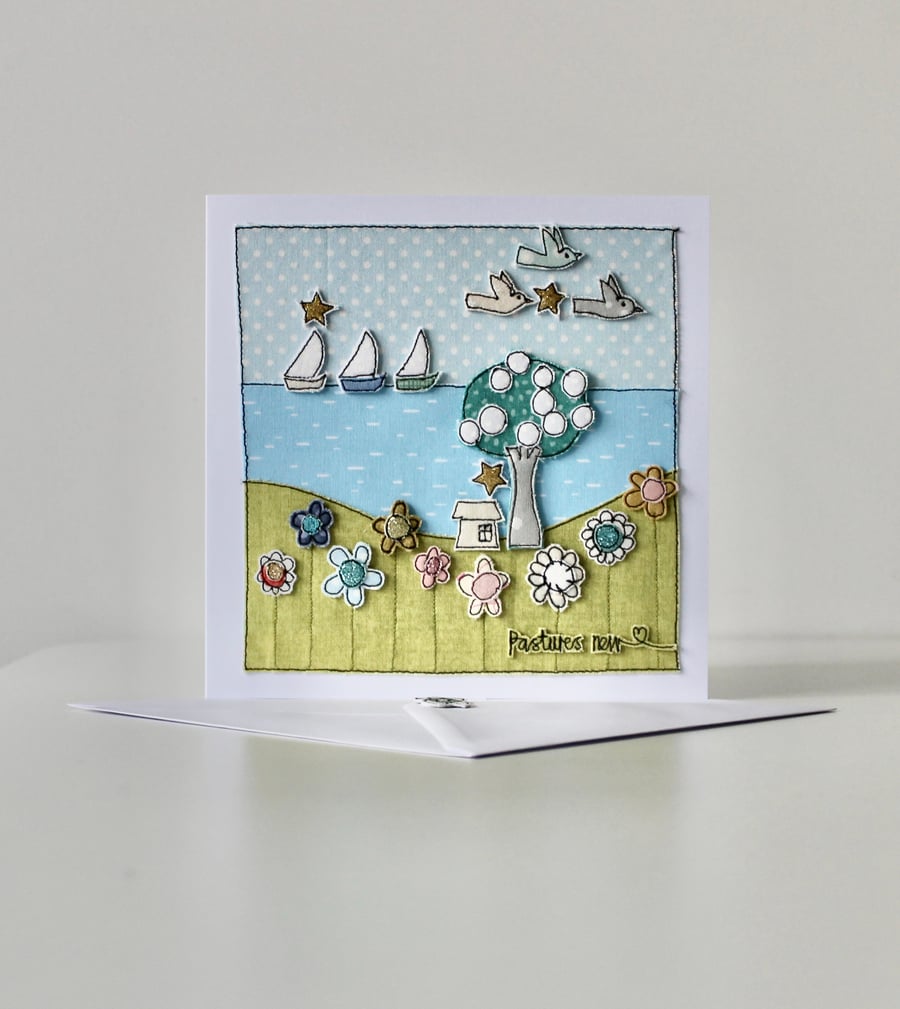 'Pastures New' - Handmade Blank Card