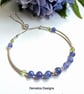 AA Tanzanite & Peridot Bangle Style Sterling Silver Bracelet  - Image 1