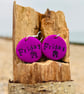 Friday Pebble Earrings with wine design  - Image 3