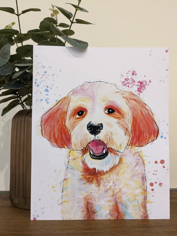 Pet portrait watercolour 8x10" 