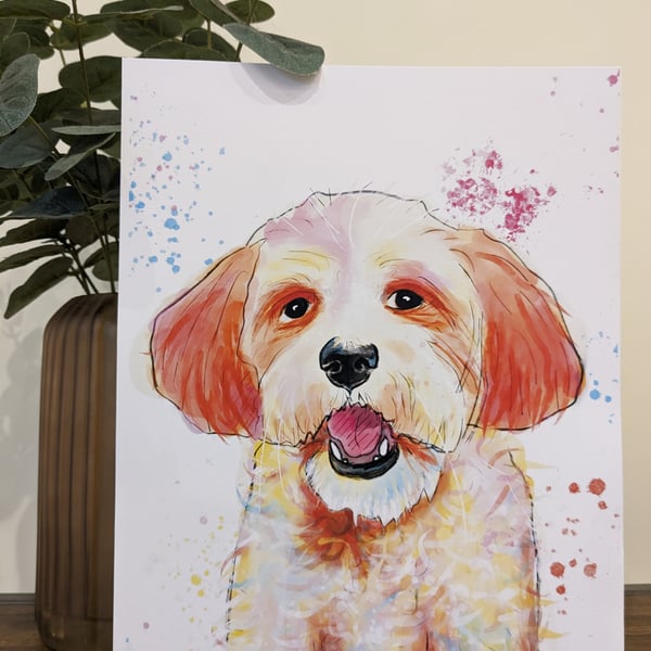 Pet portrait watercolour 8x10" 