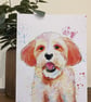 Pet portrait watercolour 8x10" 