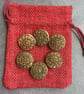 Gold coloured metal flower buttons 15mm - Image 1