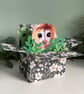Tawny Owl Card. Personalised handmade birthday gift card for owl lover. - Image 1