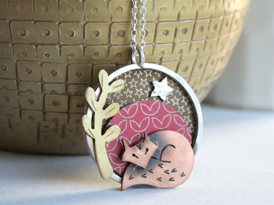 Sunset fox necklace