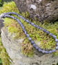 Frosted black labradorite and silver bead necklace, adjustable length - Image 4