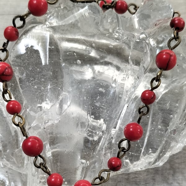 HB4 Red beaded bracelet