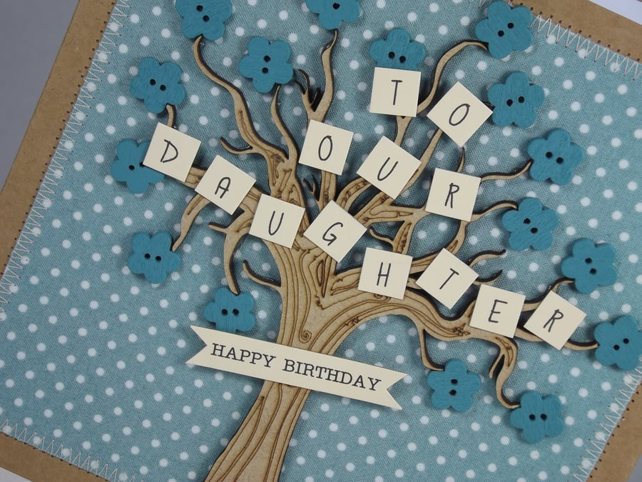 Happy Birthday To Our Daughter Fabric Greetings Card