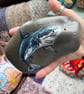 Blue shark hand painted and varnished paper weight stone  - Image 2