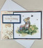Cute mouse and bee birthday card - Image 1