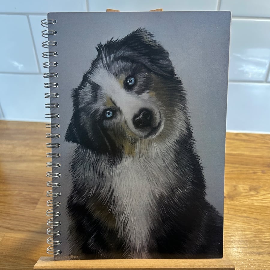 A5 Lined Australian Shephard dog Notebook