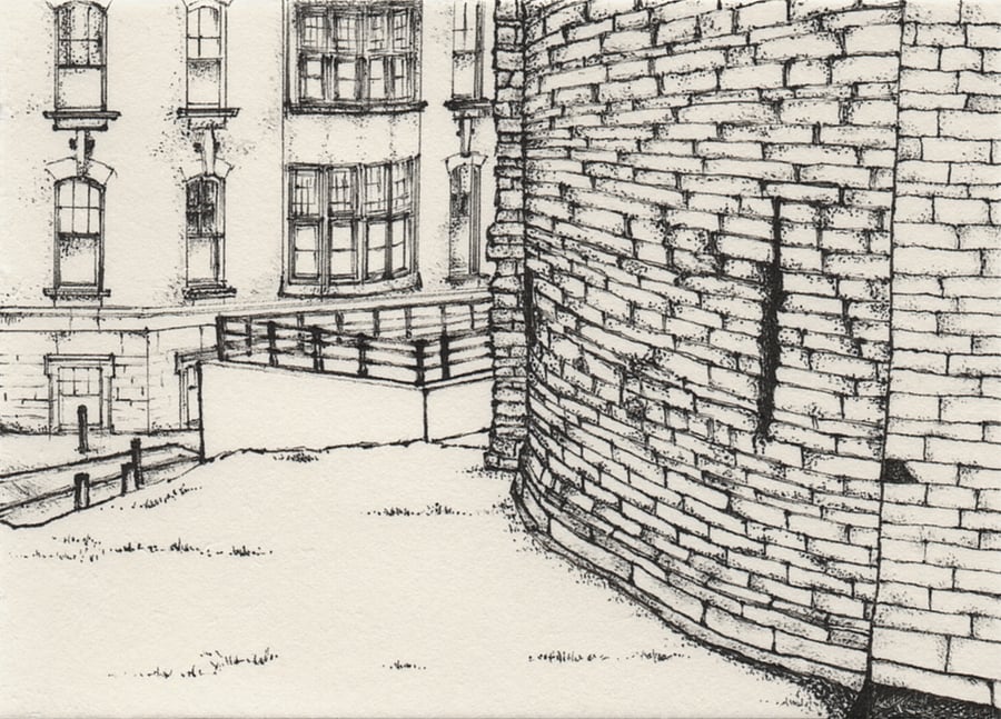 The Black Gate, Newcastle-upon-Tyne limited print from pen drawing