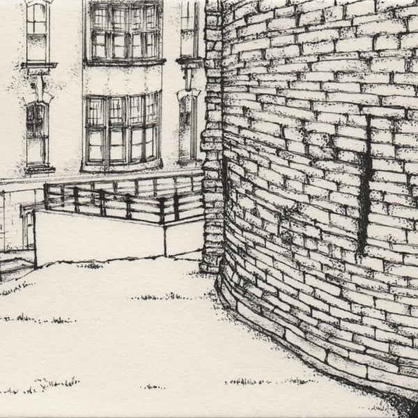 The Black Gate, Newcastle-upon-Tyne limited print from pen drawing
