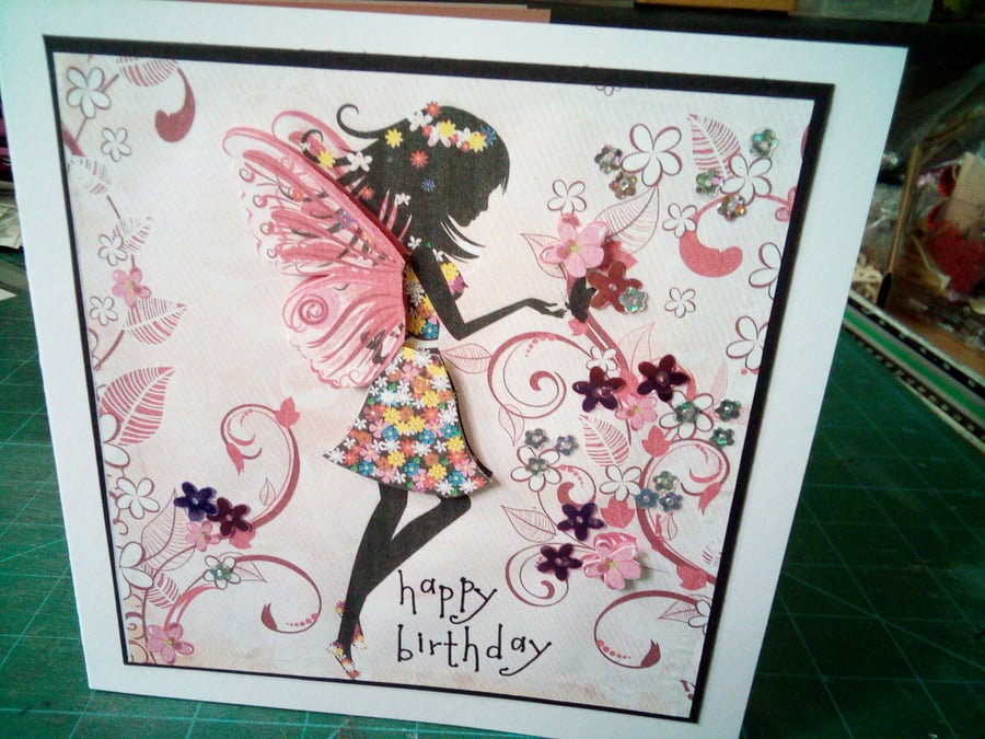 Funky fairy birthday card