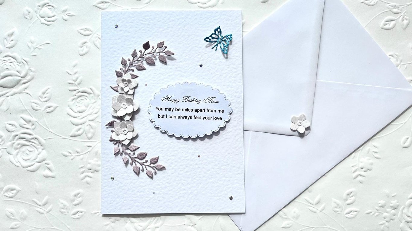 Handmade Personalised Floral Birthday Card with Envelope C1007