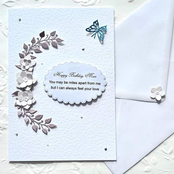 Handmade Personalised Floral Birthday Card with Envelope C1007