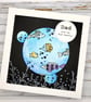 Dad Greetings Card - Birthday, fathers day, 3D, blank inside, fish, bubbles - Image 5