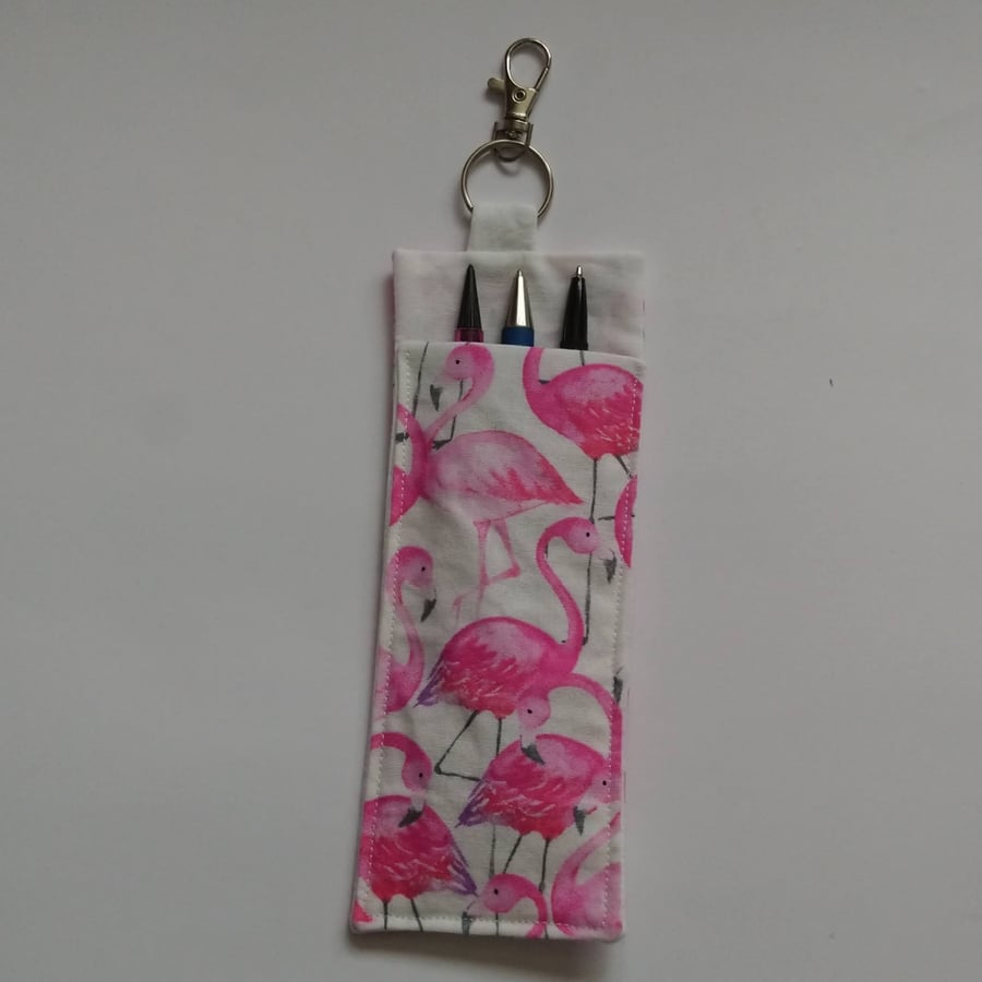Lanyard Pen Holder with Pink Flamingo Design