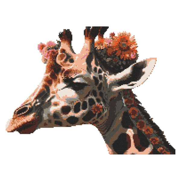 FLORAL GIRAFFE - Cross Stitch Pattern - Cross Stitch Chart