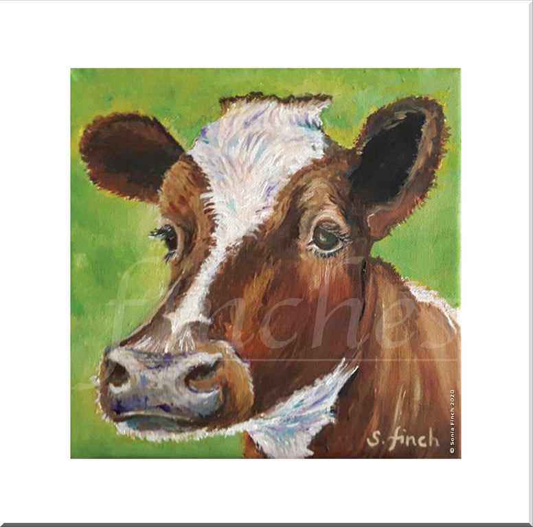 Spirit of Cow - Blank Greeting Card with nature spirit totem message on reverse