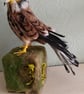 Needle felted male kestrel perked on stump - Image 2