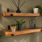 Rustic Reclaimed Timber Shelves with Heavy Duty Up Metal Brackets, Handmade 