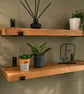 Rustic Reclaimed Timber Shelves with Heavy Duty Up Metal Brackets, Handmade 