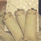 Handmade Open Me With Key, Alice in Wonderland Style Bookmarks x 6