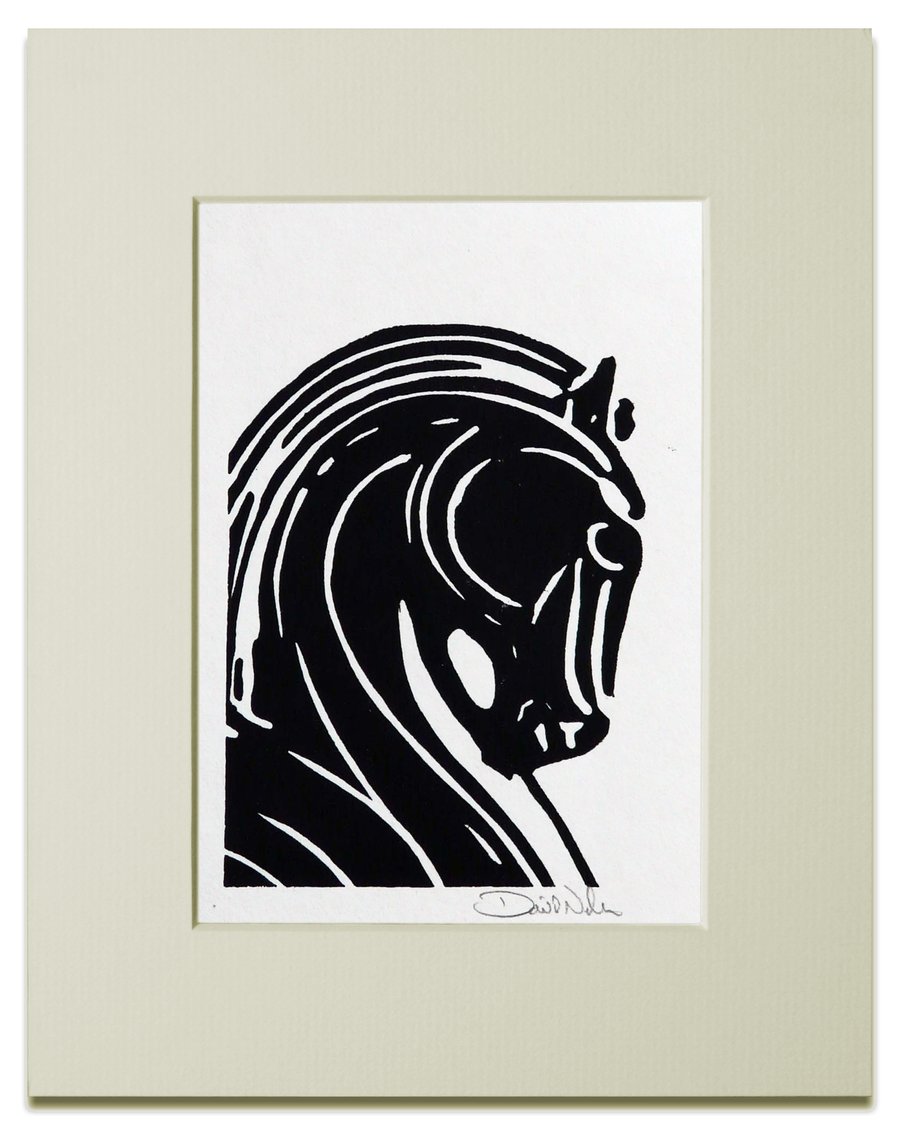 Horse Head Linocut