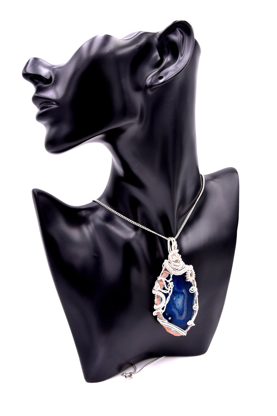 Blue chunky pendant; pefect gift fo her; unique birthday present; 