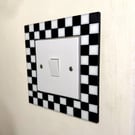 Checkered Light Switch Frame - Race Car Decor for UK Switches