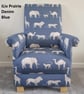 Prairie Animals Armchair Blue Adult Chair Safari Accent Lions Small Nursery Cats - Image 2