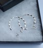 Sterling silver stud hoop earrings made from twisted square wire. - Image 4