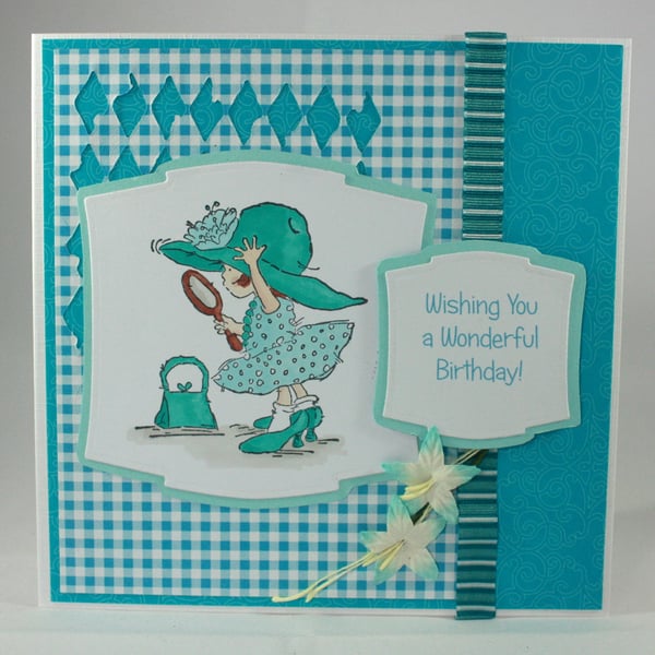 Handmade Birthday Card - Wishing You A Wonderfu... - Folksy