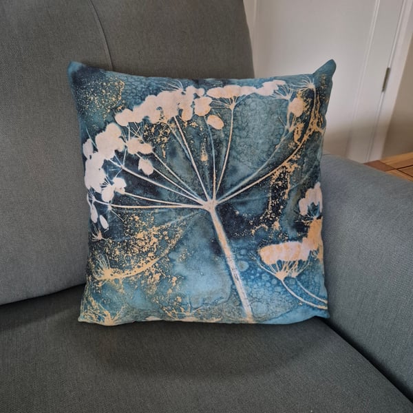 Umbellifer Seed Head Cyanotype Cushion