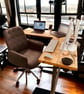 Corner Office Desk - Two Board, Custom Made Reclaimed Real Wood Tubes Pipes Pole - Image 2