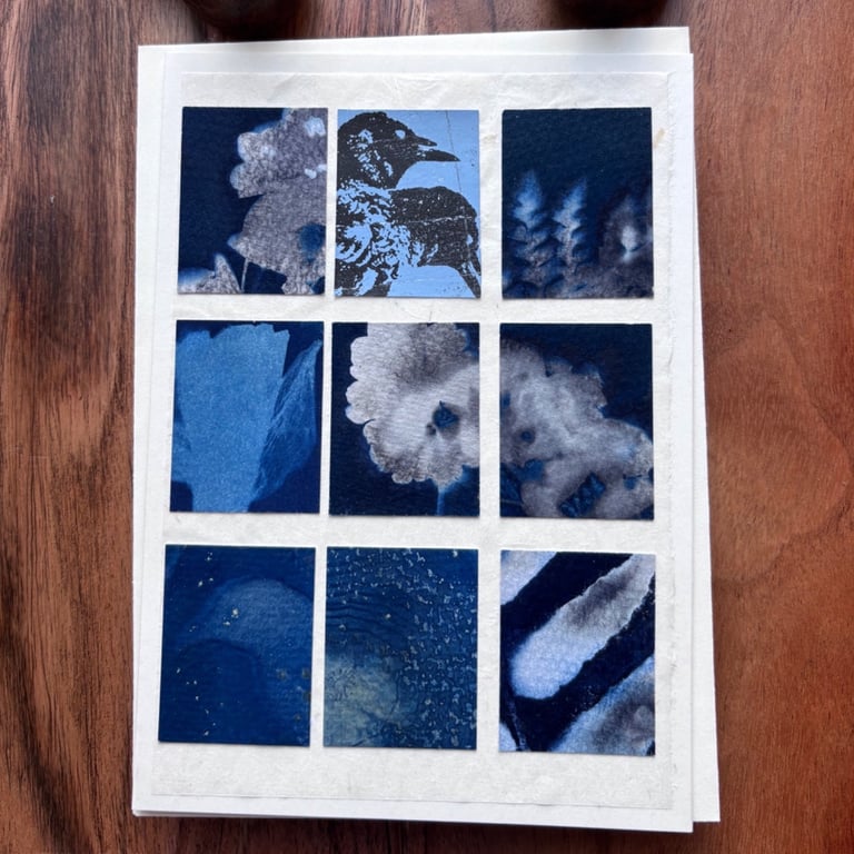 Blue Array 2 - Cyanotypes & Acrylic Print Cards - with envelopes