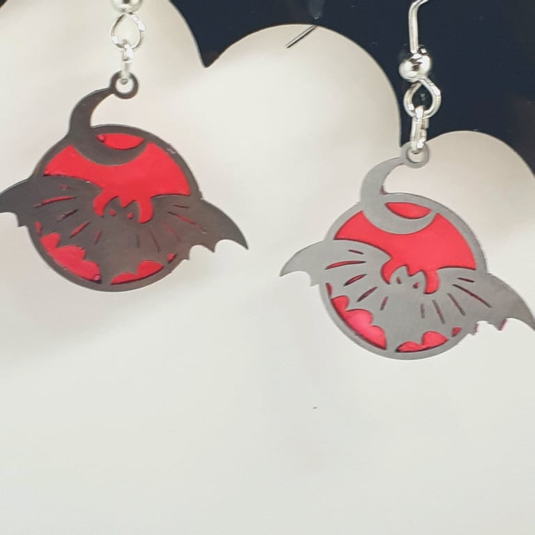 Gothic Bat Earrings 