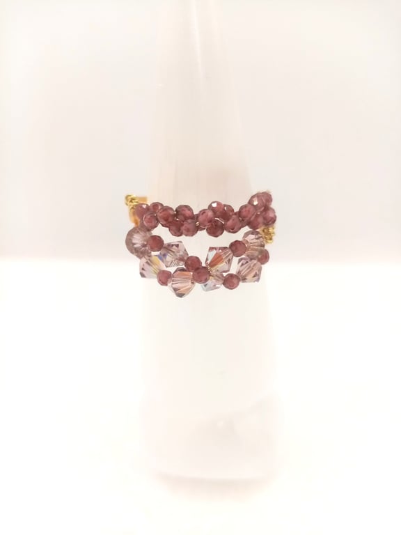 Light Amethyst Crystal Cluster Ring Set, Special Occasion Jewellery 