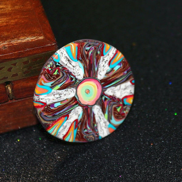 Cosmic Mandala Brooch - Handmade Pin Badge