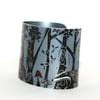 Forest floor cuff grey - print from an original linocut