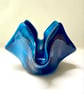 Streaky Midnight Blue Fused Glass Candle Holder – Unique Handmade Home Accessory - Image 7
