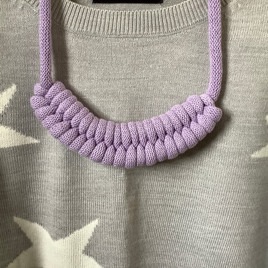 Macrame Necklace in 9mm Jumbo Chunky Recycled Cotton Cord 
