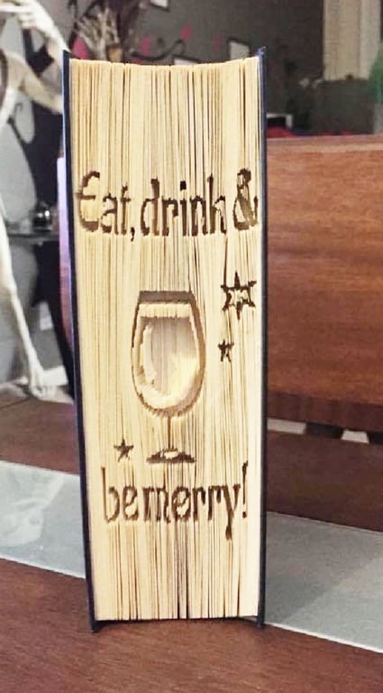 Eat, drink & be merry CUT & FOLD Book folding pattern - EMAILED PDF PATTERN