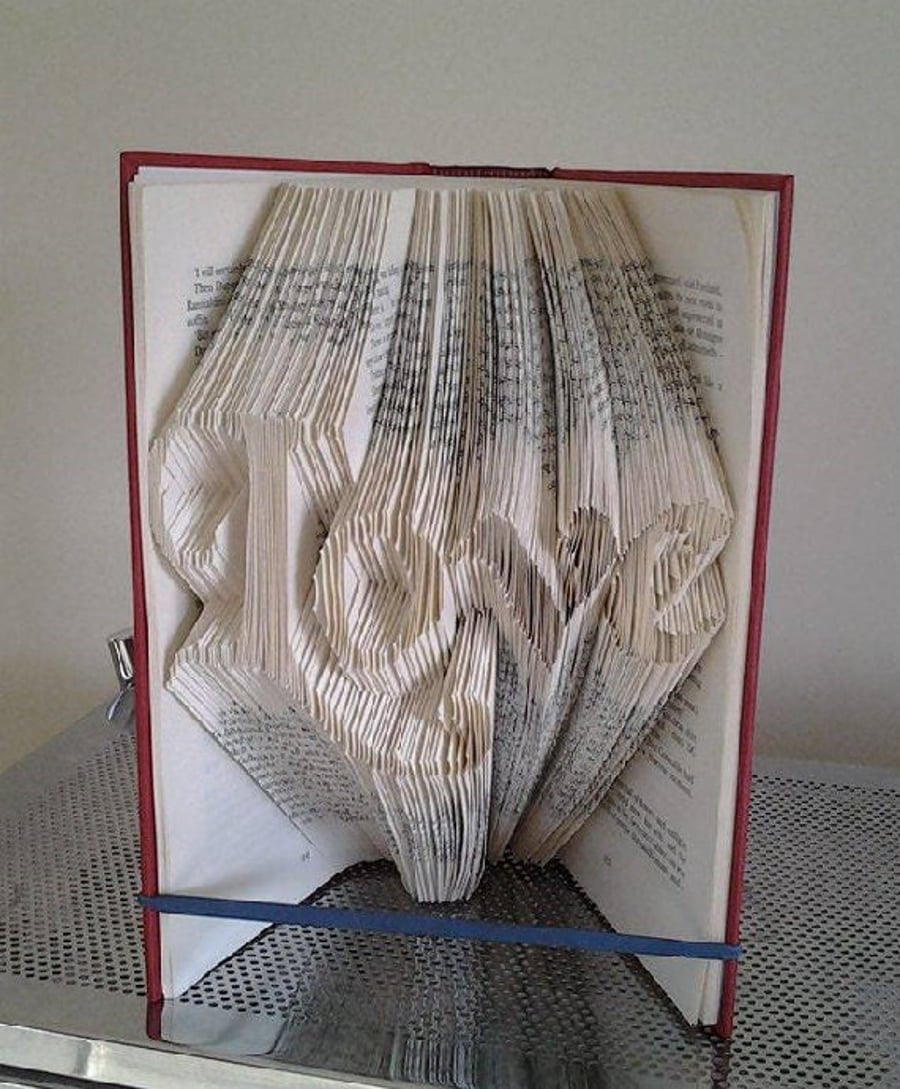 Love (Black Chancery font) MMF Book Folding Pattern - EMAILED PDF PATTERN