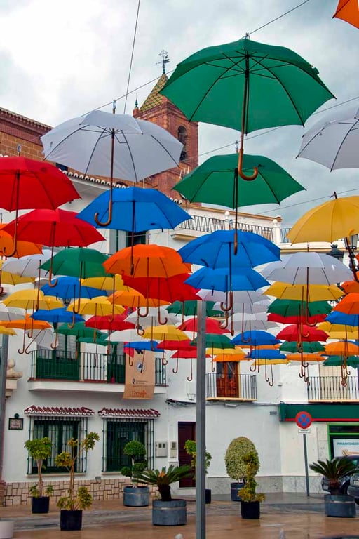 Colourful Umbrellas Torrox Costa Del Sol Spain Photograph Print
