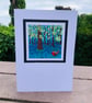 Robin in the Bluebell Wood Blank Card - Image 1