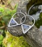 Oxidised silver and labradorite tribal triangle earrings - Image 7