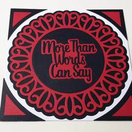 More Than Words Can Say Greeting Card - Red And Black