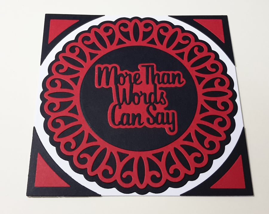 More Than Words Can Say Greeting Card - Red And Black